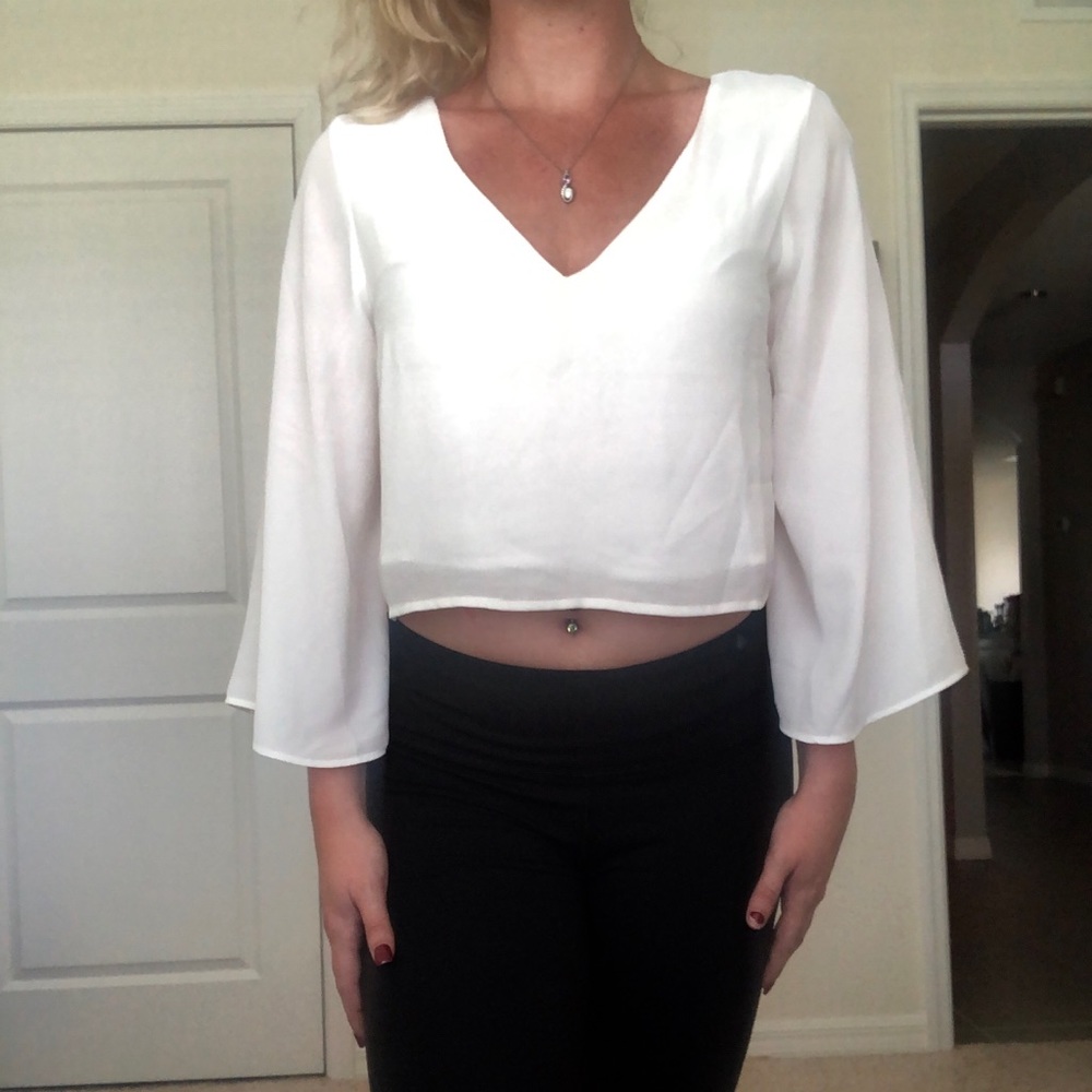 White cropped top